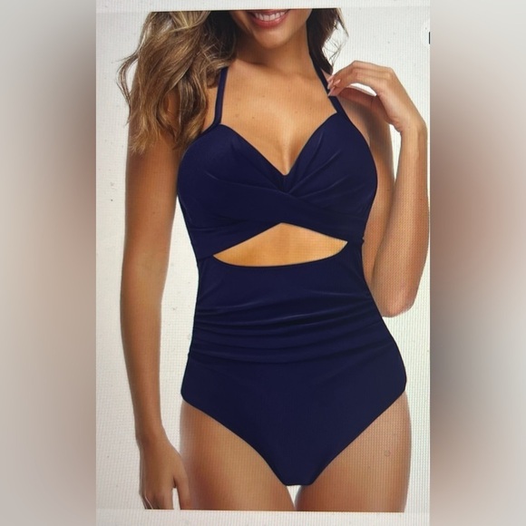 Eomenie Women’s Metallic Cut-Out One-Piece Swimsuit – Size S (New with Tags) - Picture 5 of 5